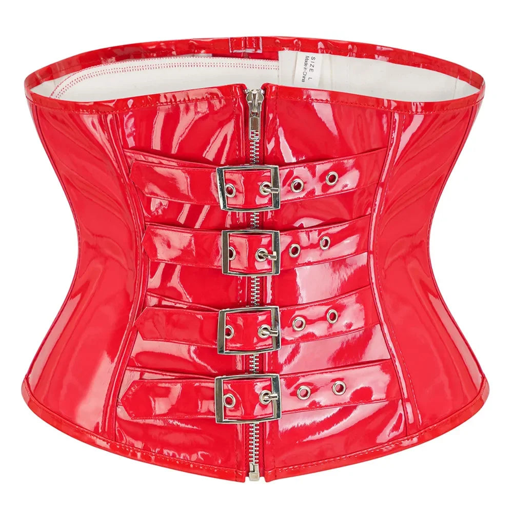Underbust Extended-Size Shiny Faux Leather Waist Trainer | OWNLUXE
