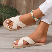 Hemp Rope Summer Slides - Women's Casual Lightweight Sandals