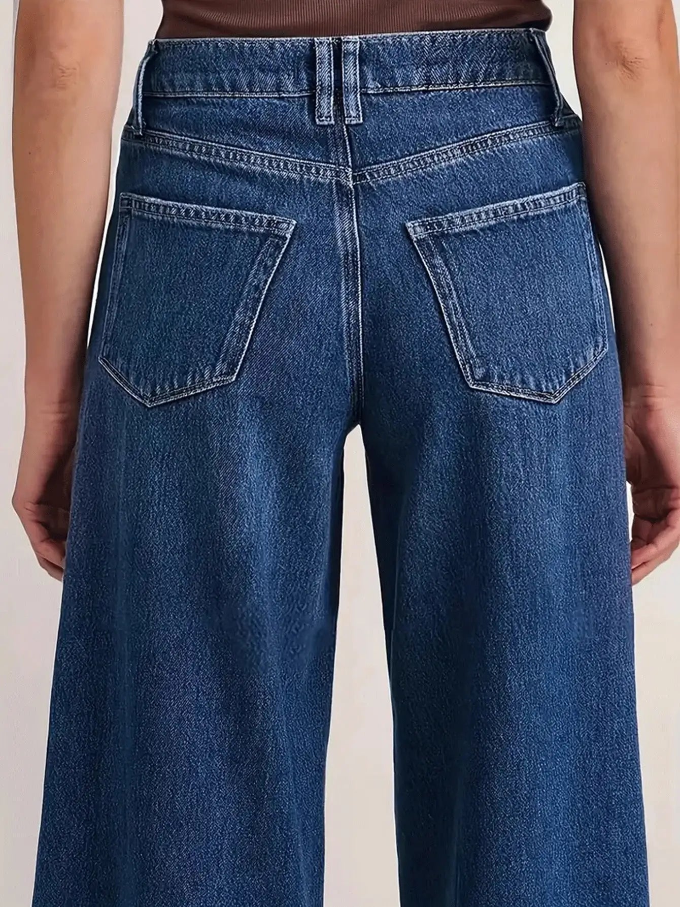 Deep Wide-Leg Denim Pants | OWNLUXE