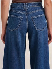 Deep Wide-Leg Denim Pants | OWNLUXE