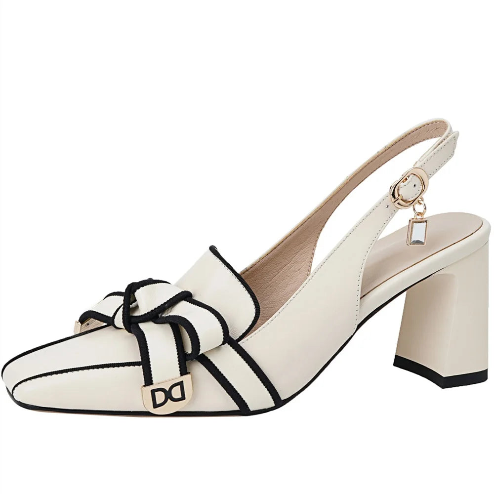 Women's Square-Toe Retro Heels | OWNLUXE