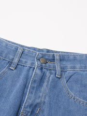 VGH Hollow Out Denim Pants - High Waist Slimming Trousers