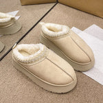 Load image into Gallery viewer, Snow Boots for Women 2023 Winter New Cashmere Warm Thick Soles Without Heel-covered Hair Half Slipper Cotton Shoes for Women
