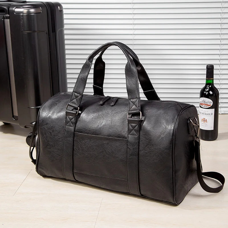 Spacious Leather Shoe-Compartment Travel Duffel Bag | OWNLUXE