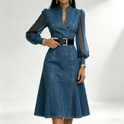 Maxi Denim A-Line Dress | OWNLUXE