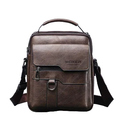 Unisex PU Leather Messenger Bag – Business Crossbody with Laptop Compartment