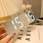 Load image into Gallery viewer, Smart Alarm Clock Bedside Table Led Alarm Clock Digital Children&#39;s Electronic Alarm Clock Curved Screen Mirror Temperature
