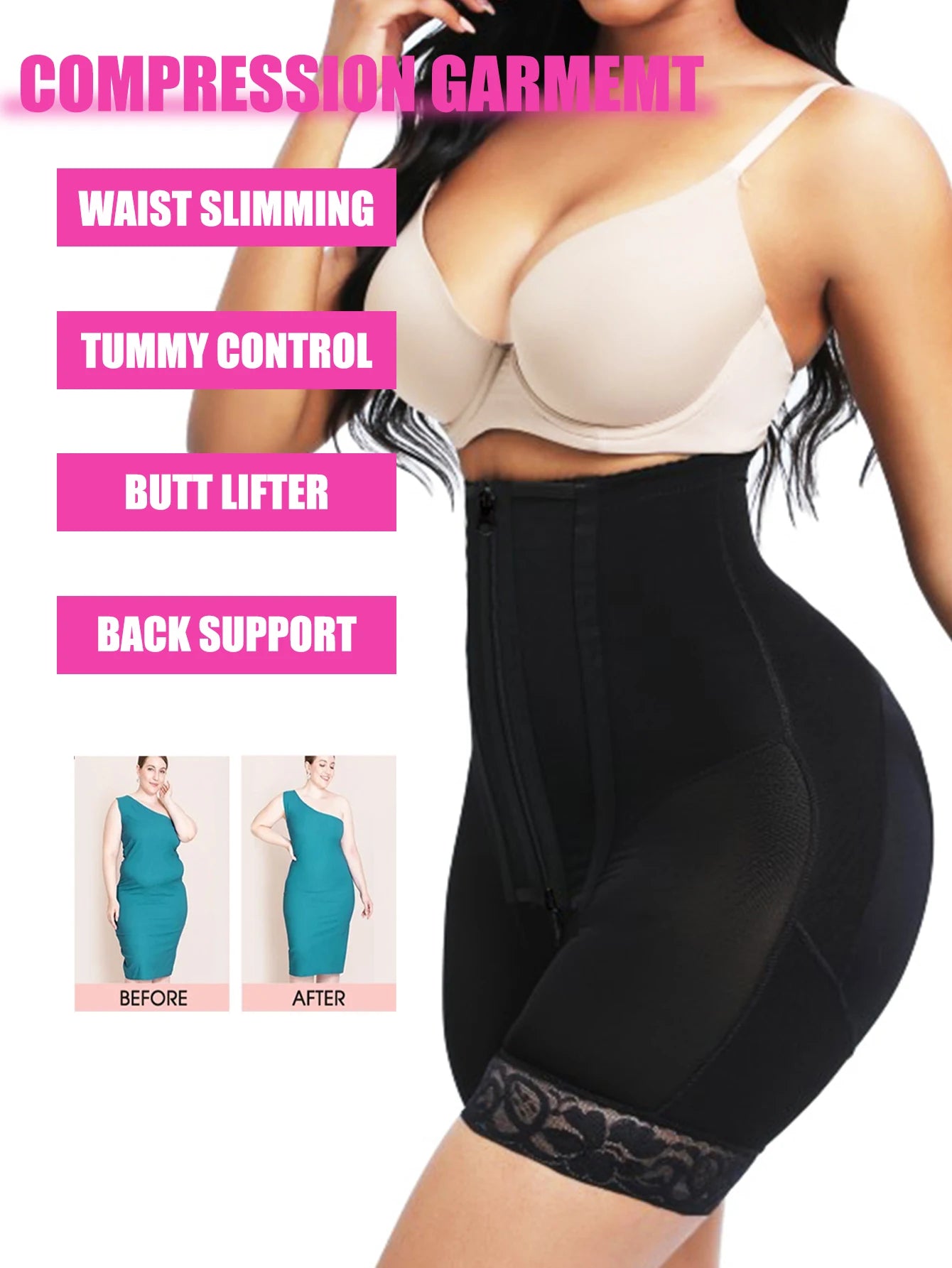 High-Waist Compression Shaper Shorts – Tummy Control & Waist Trainer | OWNLUXE