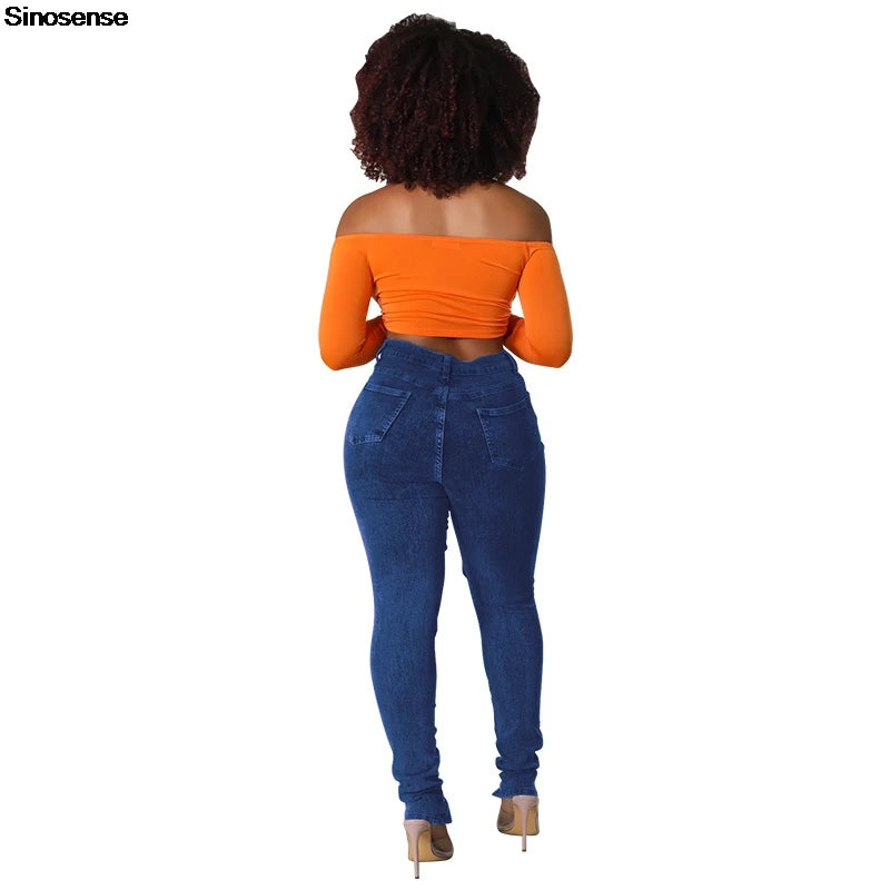 Women’s Distressed Lace-Up Skinny Jeans – High-Rise