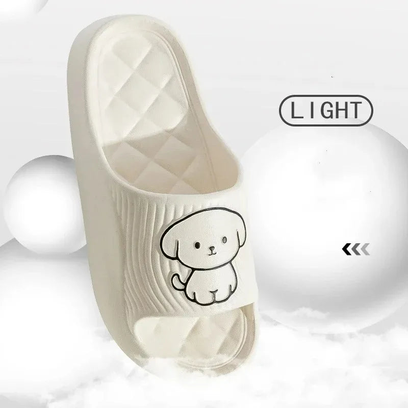 Comfortable EVA Animal Print Slides - Indoor Summer Slippers with Flat Heel