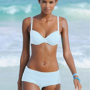 High-Waist Deep V-Neck Bikini Set – Shaping Support