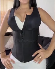 Waist Trainer Body Shaper Vest with Hook‑Eye Closure