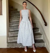 High-Waist Polka Dot Sleeveless Vintage Robe | OWNLUXE