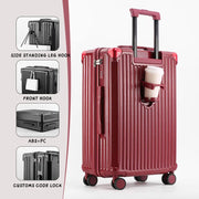 ABS Spinner Luggage with Cup Holder & Wet-Dry Storage