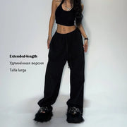 Casual and Comfy Grey Sweatpants for Women with Starchy Waist Loose Fit and Parachute Pants