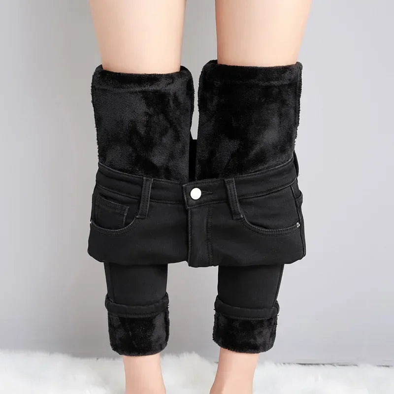 Skinny Denim Straight-Leg Pants | OWNLUXE