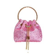 Crystal Bucket Evening Bag (Green Pink) | OWNLUXE