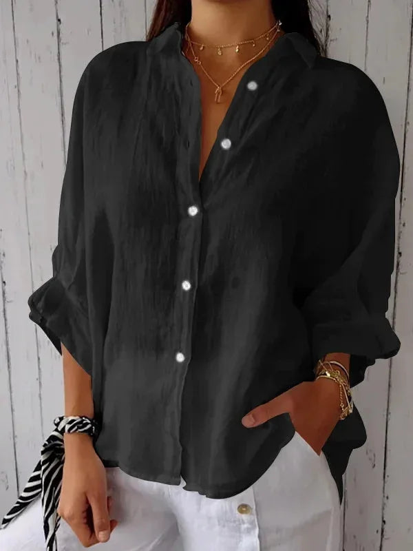 Cotton Linen Blouse | OWNLUXE