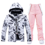 Women’s Thick Warm Ski Suit Set – Waterproof Winter Gear