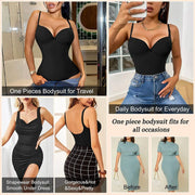 V-Neck Shapewear Bodysuit - Medium Control Tummy Shaper for Women