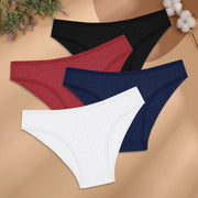 Women's Cotton Low-Rise Briefs 4-Pack | Stripes & Solids | OWNLUXE