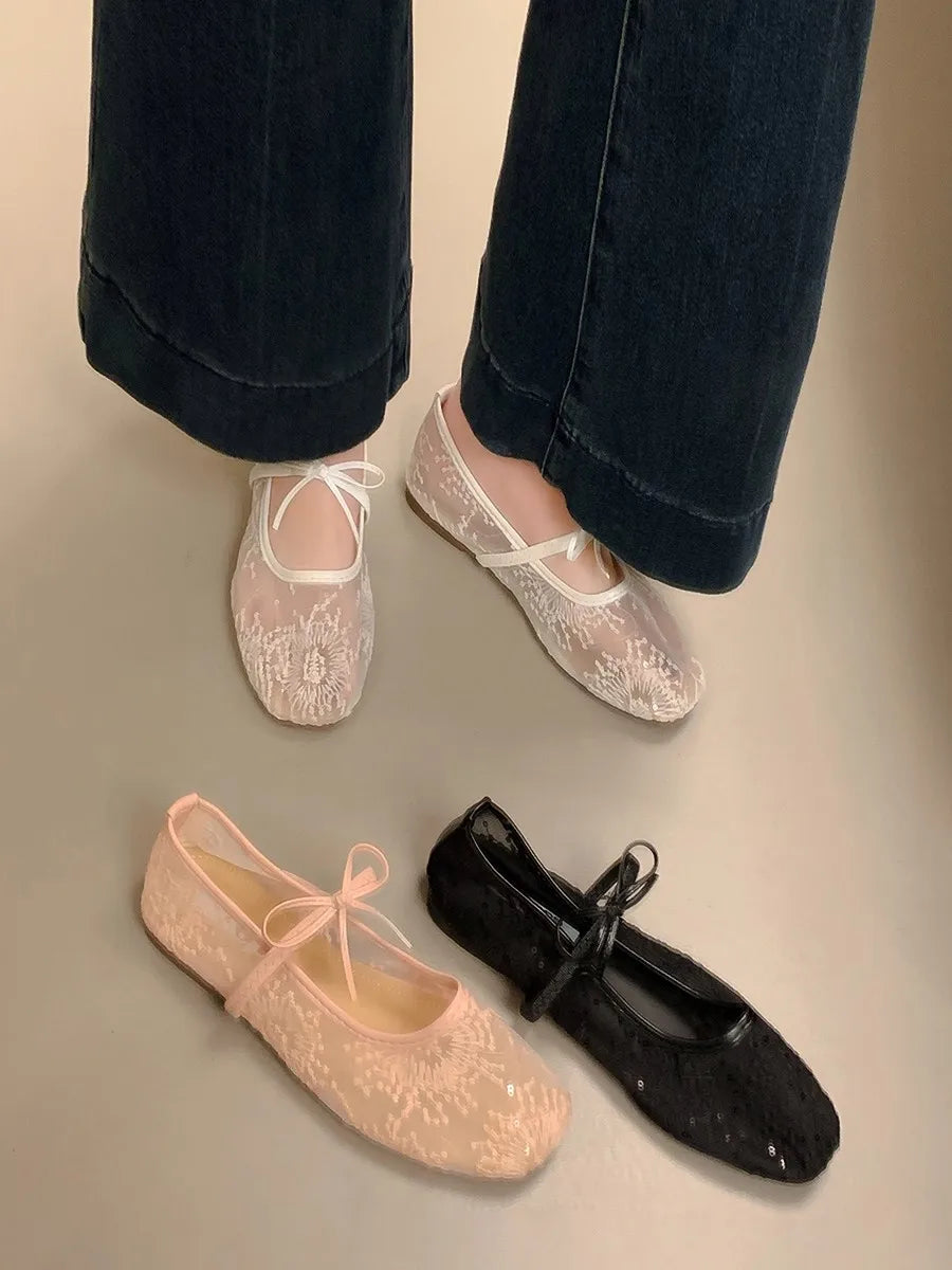 Women's Breathable Lace Mesh Flats – Shop at OWNLUXE