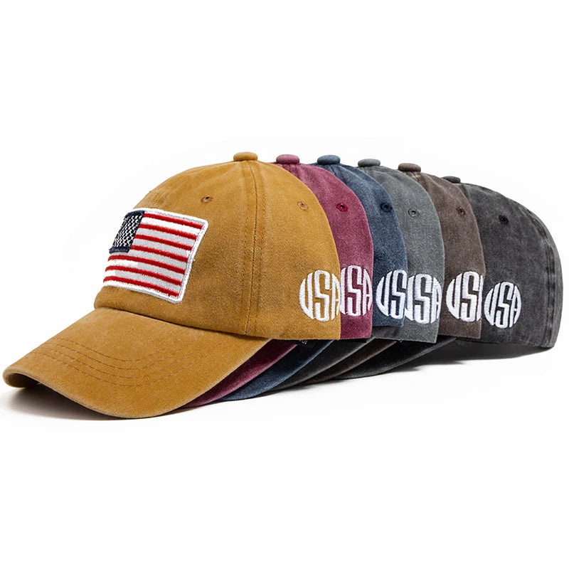 Cotton Retro Baseball Cap Flag | OWNLUXE