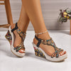 Women's Platform Wedge Leather Sandals | OWNLUXE