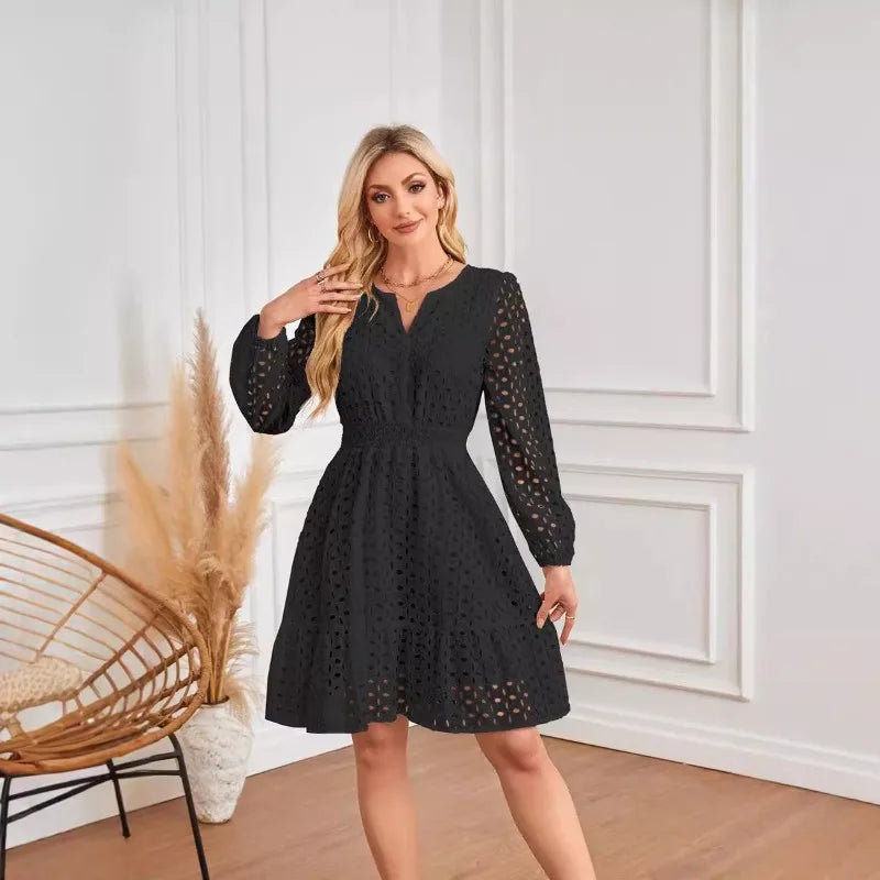 Long Sleeve Midi European Eyelet Accessory | OWNLUXE