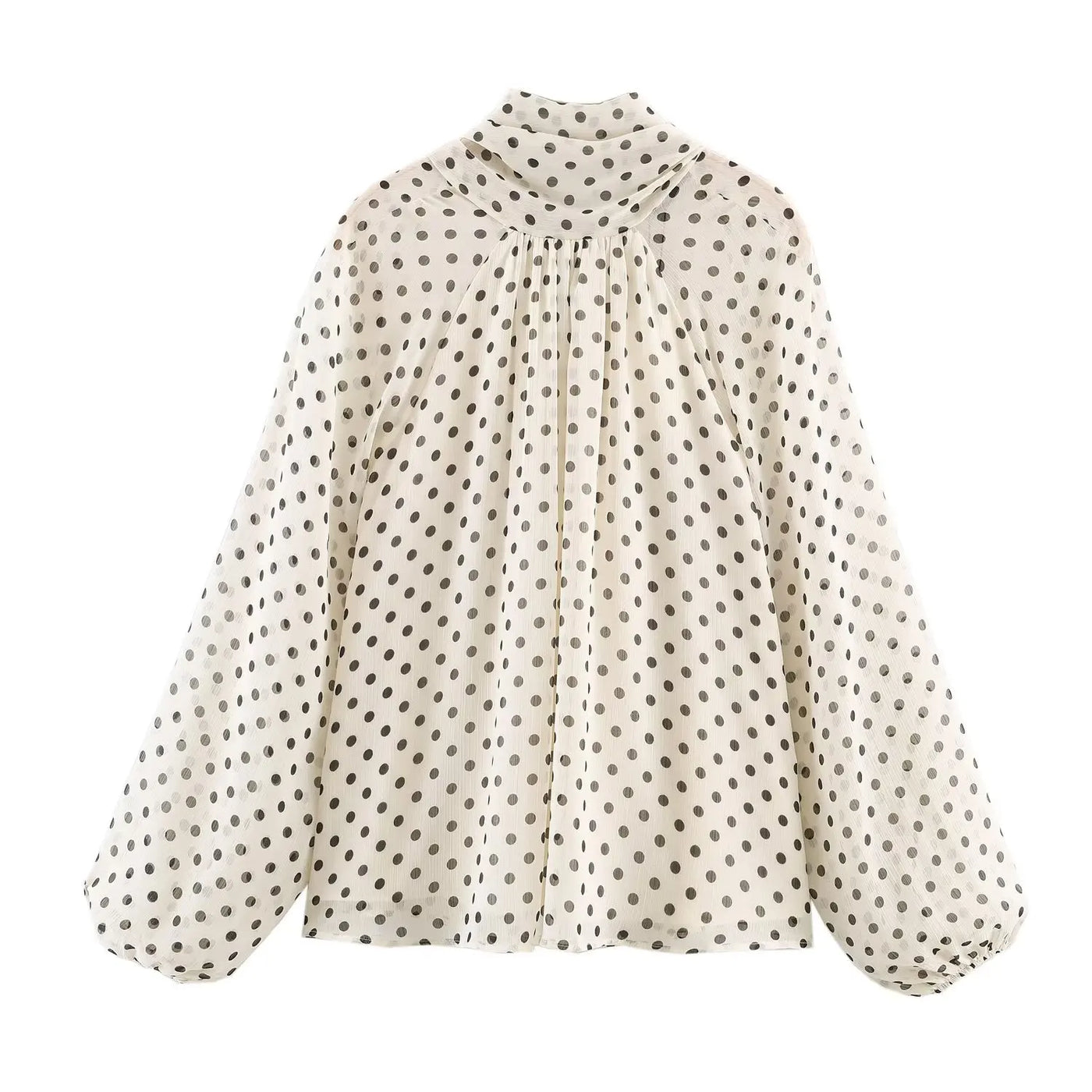 Polka Dot Long-Sleeve Blouse | OWNLUXE