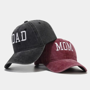 Mom and Dad letter embroidered baseball cap washed retro duckbill cap Father's Day Mother's Day best gift