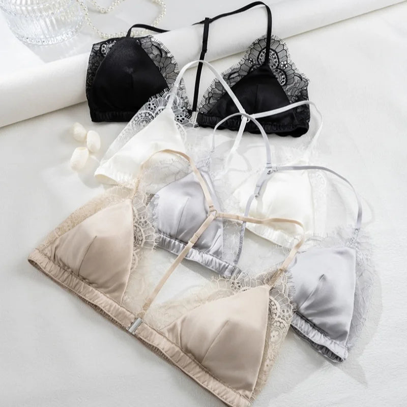 Women's Lace Birdtree Silk Bra | OWNLUXE