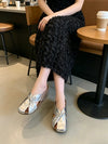 Leather Round-Toe Low-Heel Slippers | OWNLUXE