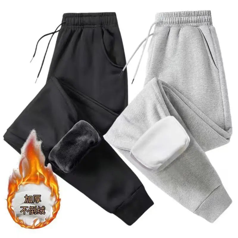 Thickened Lamb Velvet Winter Pants - Fleece Lined Windproof Trousers