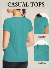 Women's Short Sleeve Round Neck T-Shirt (Black) | OWNLUXE