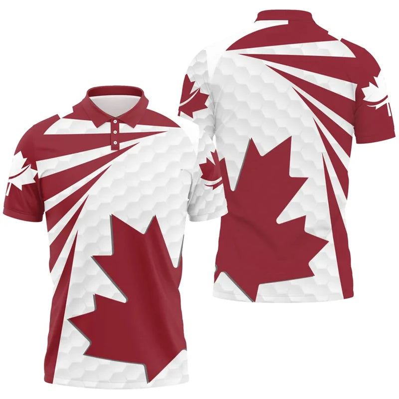 Maple Leaf Flag Polo Shirt For Men's Clothing Canada T-Shirt | OWNLUXE