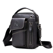 Men's Genuine Cowhide Leather Crossbody Bag - Compact Shoulder Satchel | OWNLUXE