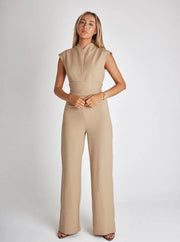 Women's High Waist Wide Leg Sleeveless Jumpsuit | OWNLUXE