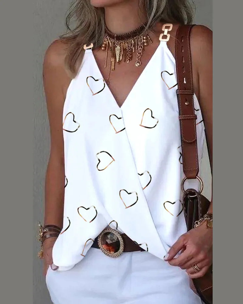 Sleeveless Relaxed-Fit V-Neck Blouse | OWNLUXE