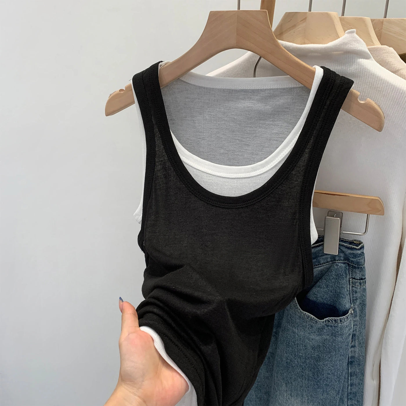 Women's Sleeveless Top (Grey) | OWNLUXE
