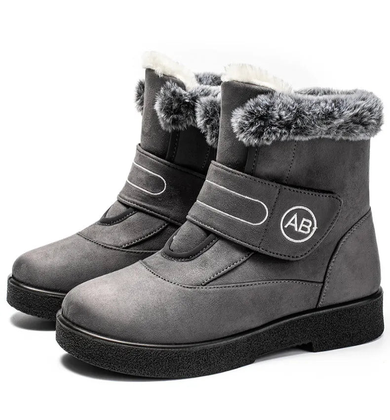 Warm Fur Ankle Boots - Women's Elegant Winter Snow Booties
