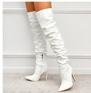 Over-the-Knee Winter High Heel Boots with Fleece Lining