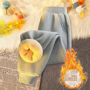 Thickened Lamb Velvet Winter Pants - Fleece Lined Windproof Trousers