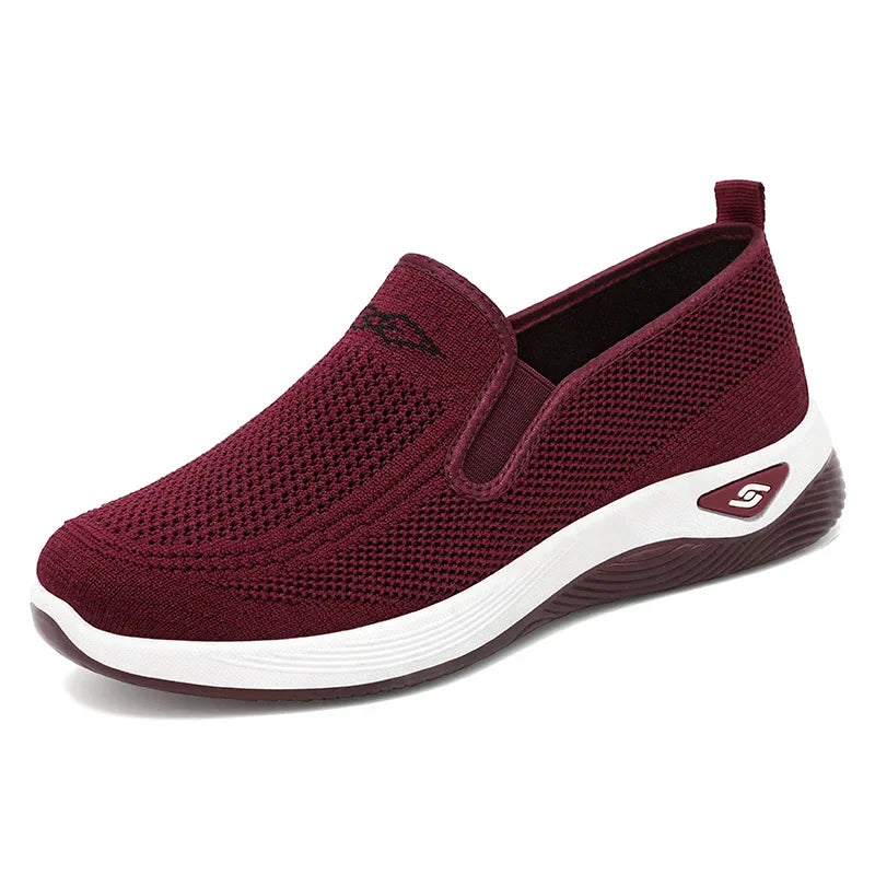 Women’s Slip-On Canvas Sneakers with Cushioned Flat Sole
