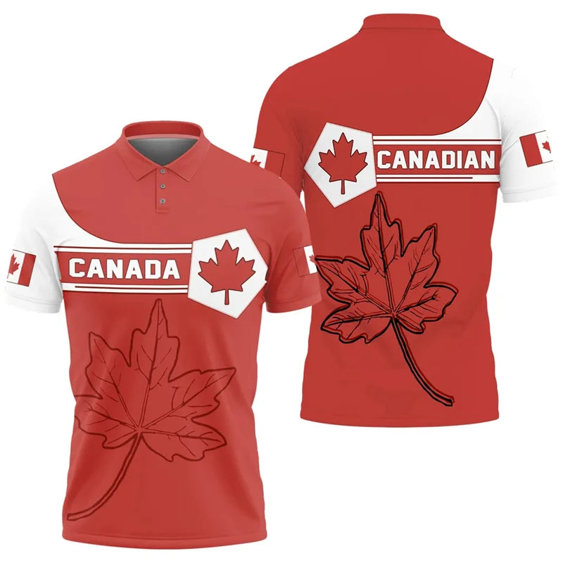 Maple Leaf Flag Polo Shirt For Men's Clothing Canada T-Shirt | OWNLUXE