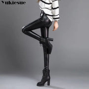 Faux Leather Leggings – High Waist Shiny Stretch