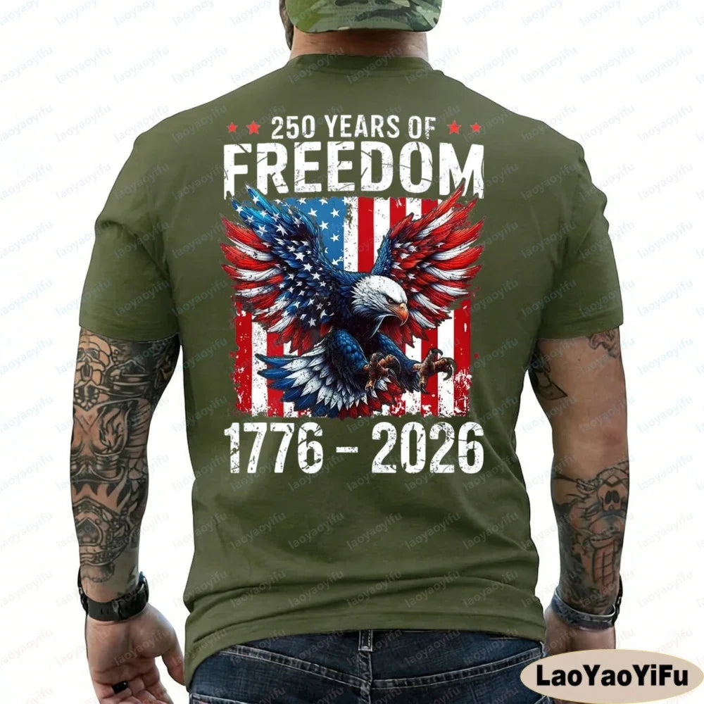 250 Years of Freedom 1776–2026 Patriotic Bald Eagle T-Shirt | OWNLUXE