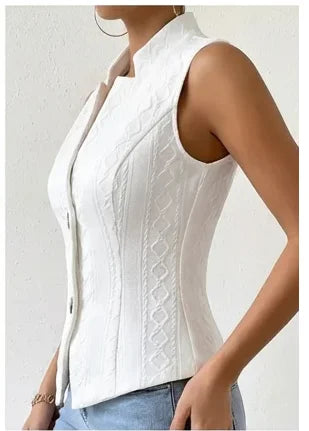 Women's Sleeveless V-Neck Slim Fit Jacket | OWNLUXE