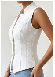 Women's Sleeveless V-Neck Slim Fit Jacket | OWNLUXE