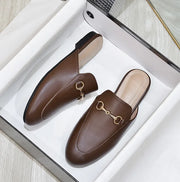 Women’s Chain Detail Flat Mules – Closed Toe Slides